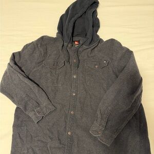 Quiksilver Charcoal Hooded Shirt Jacket